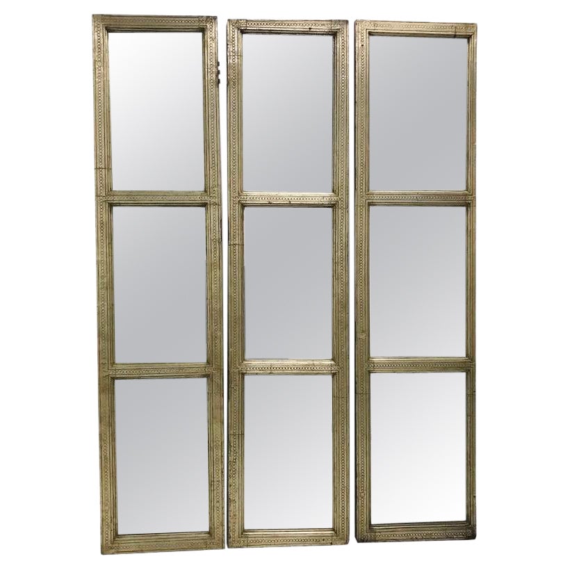 Tall Metal Wrapped Mirror Panels