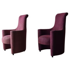 Highback Pair of Postmodern Lounge Chairs