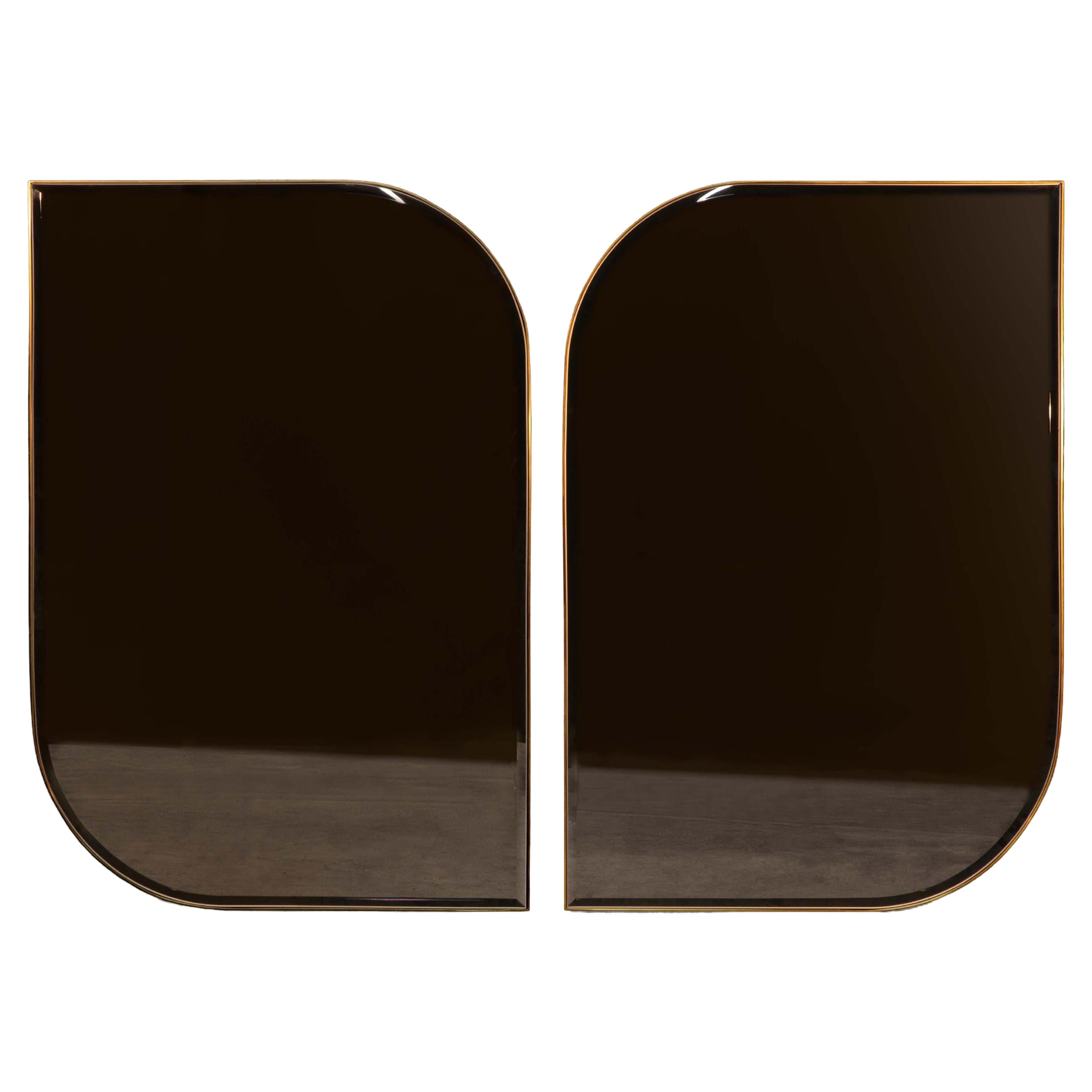 Armstrong Wall Mirror in Patinated Brass — Handmade in Britain — Small