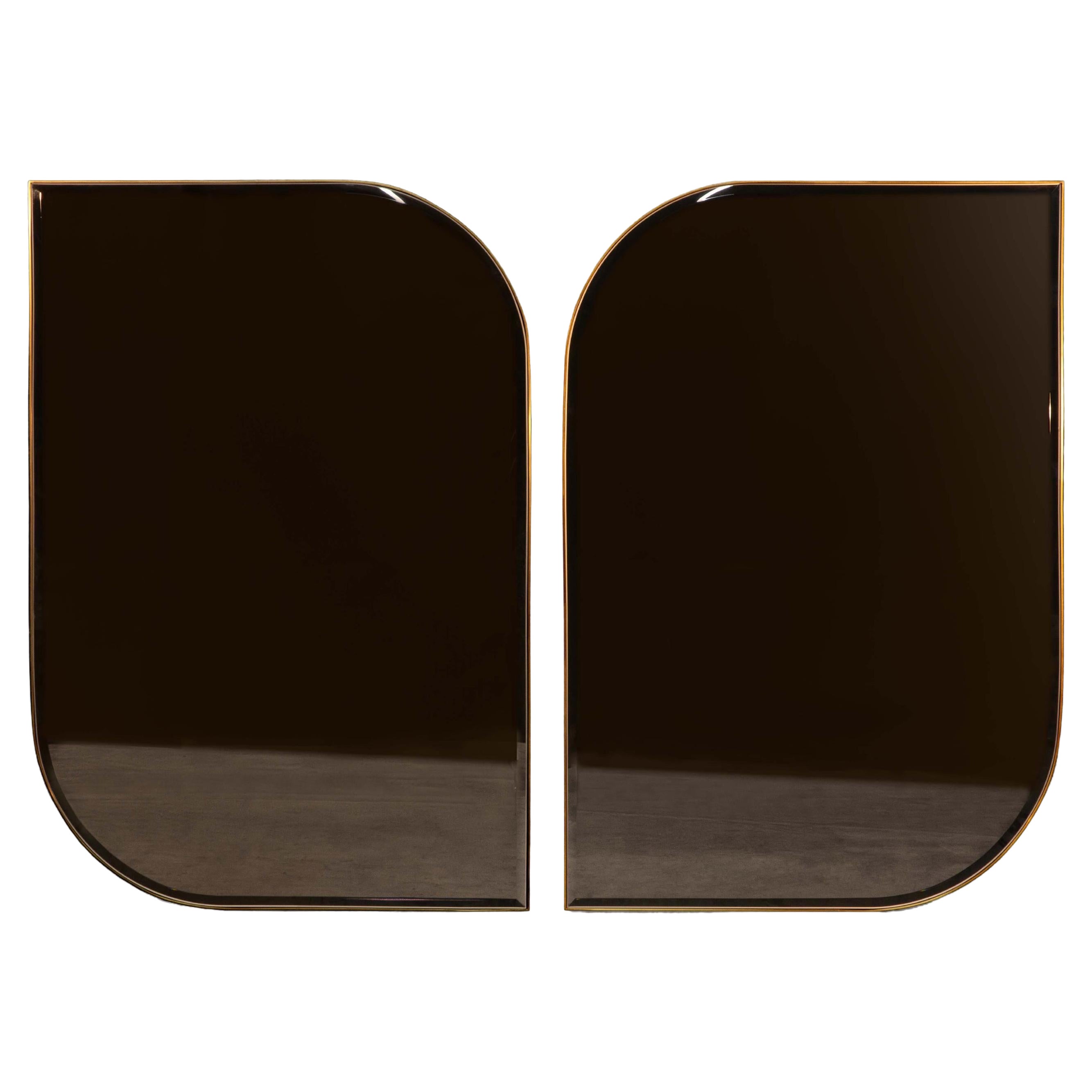 Armstrong Wall Mirror — Patinated Brass — Handmade in Britain — Large
