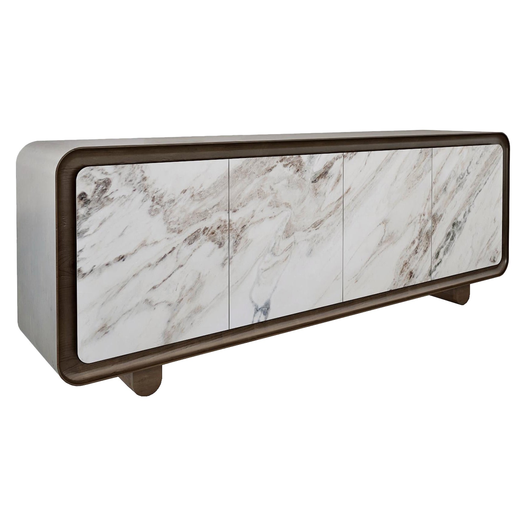 Modern, Contemporary, 21st Century, Marble, Wood, Flow Sideboard For Sale