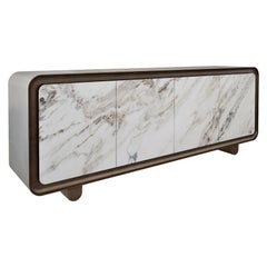 Modern, Contemporary, 21st Century, Marble, Wood, Flow Sideboard