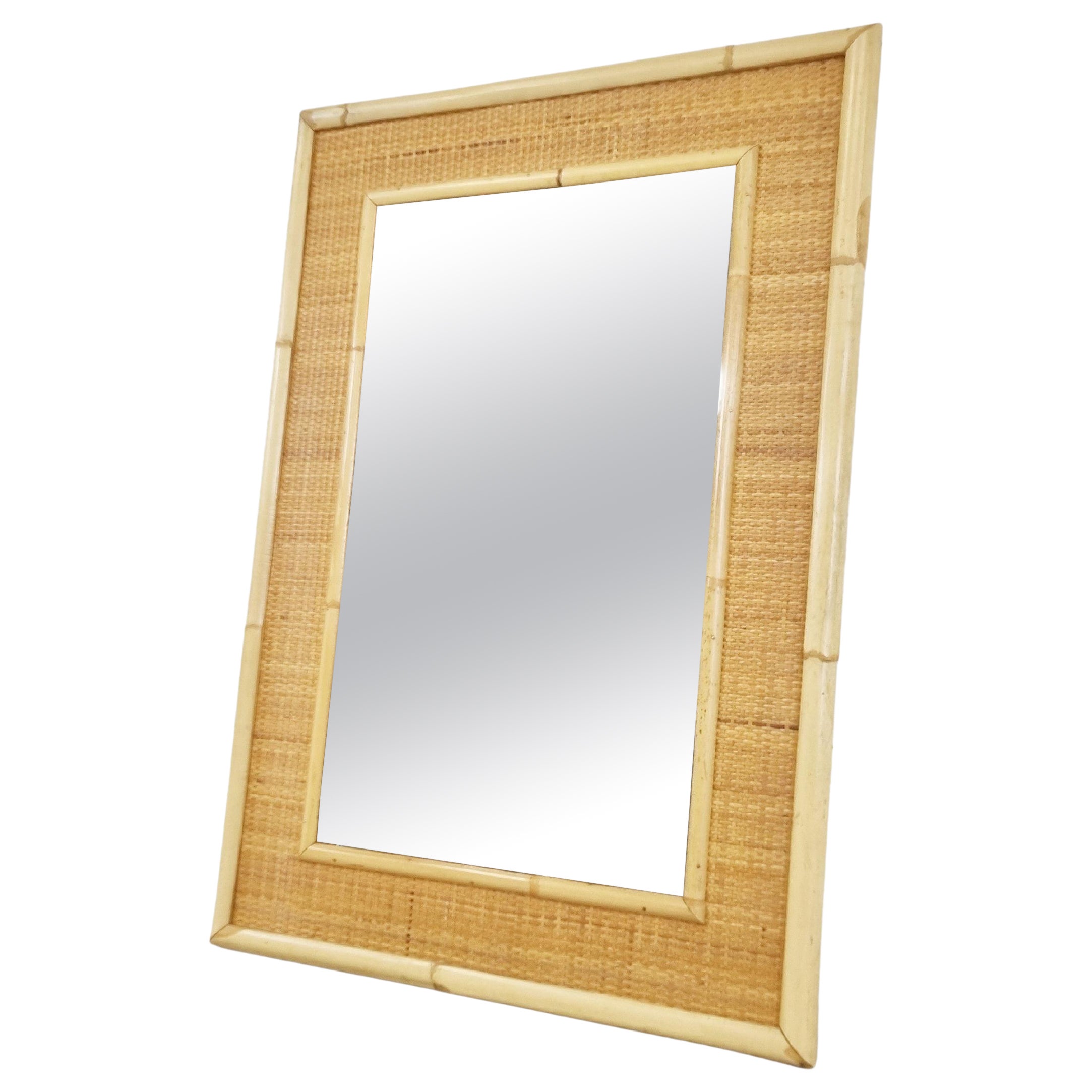 Mid Century Bamboo Mirror by Dal Vera, 1960s