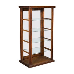 Antique Cigar Display Cabinet, English, Oak, Retail, Shop, Countertop, Edwardian