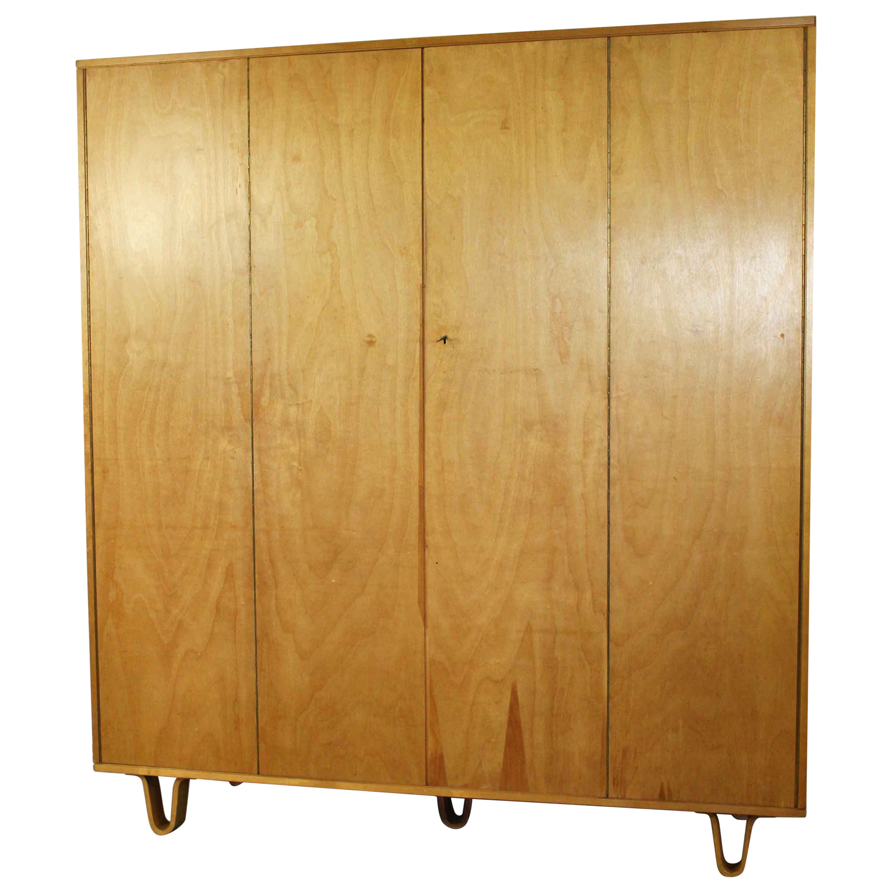 Vintage Mahogany Veneer Wardrobe, 1950s at 1stDibs