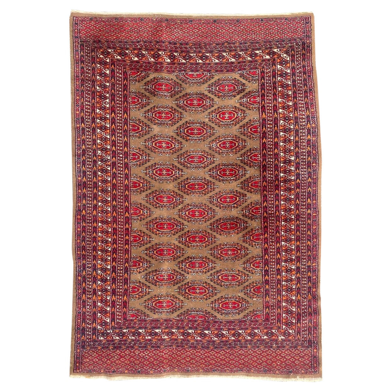 Bobyrug’s Vintage Pakistani Turkmen Design Rug