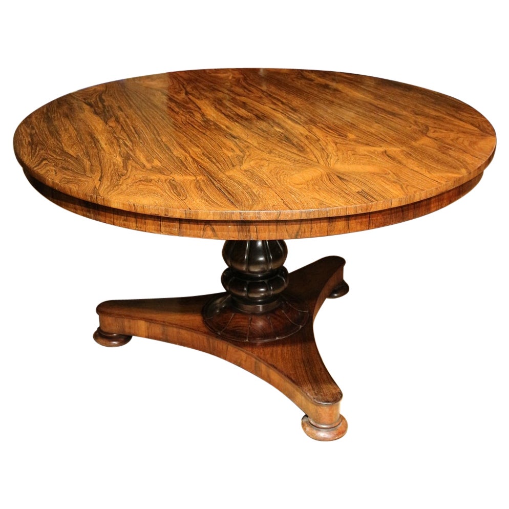 19th Century Round Rosewood Dining Room Table