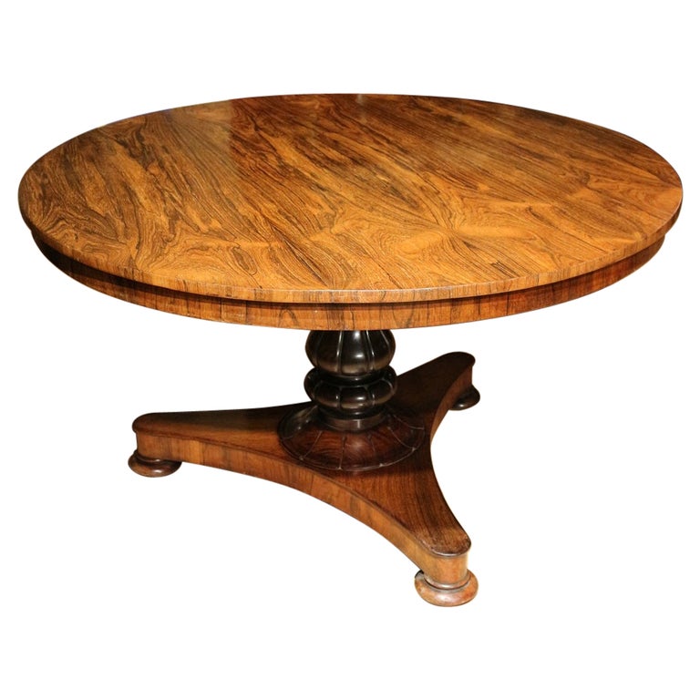 19th Century Round Rosewood Dining Room Table For Sale