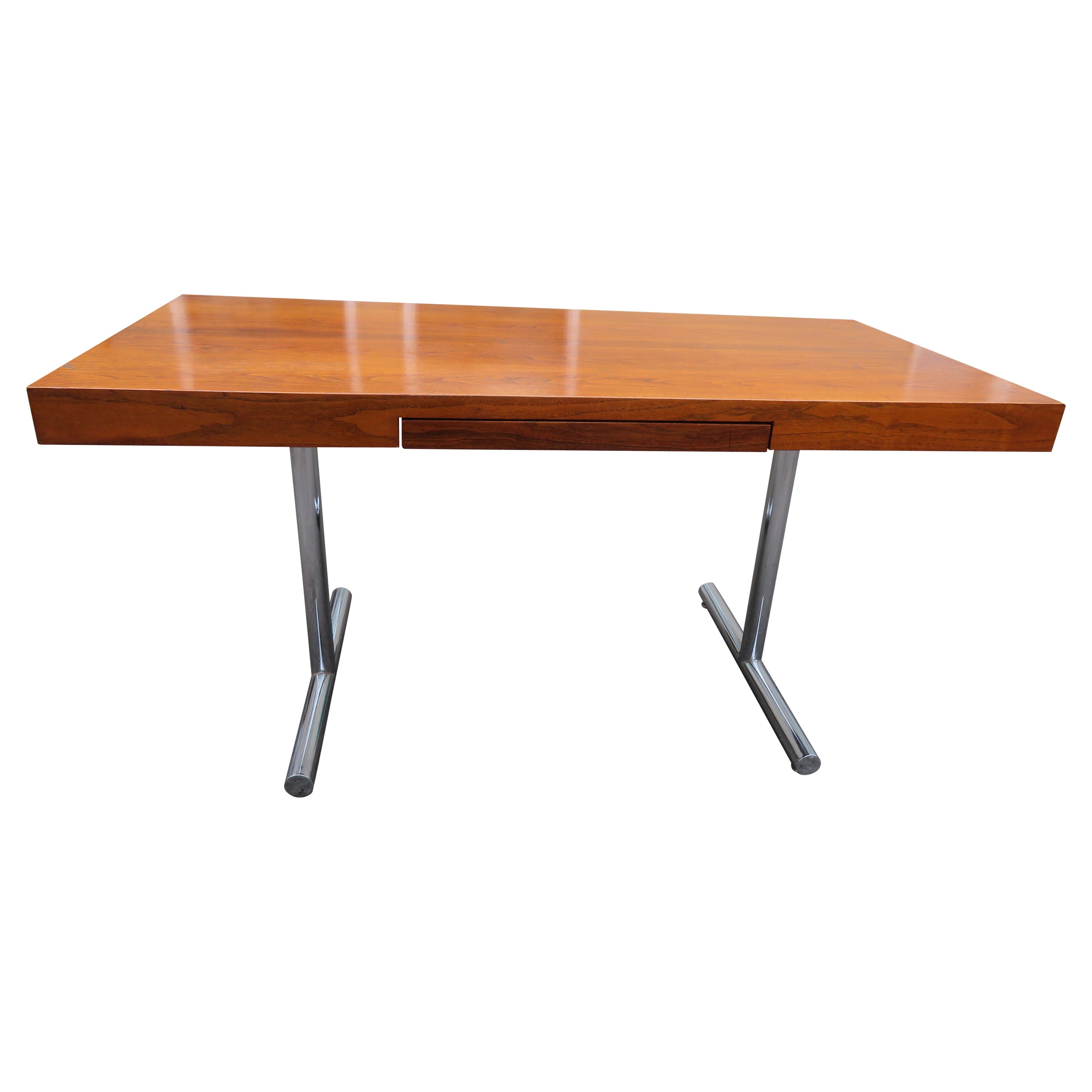 Wonderful Executive Walnut "Omega" Desk by Hans Eichenberger Mid-Century Modern For Sale