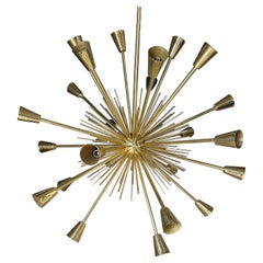 Impressive Mid-Century Modern Brass Sputnik Chandelier with 25 Sockets