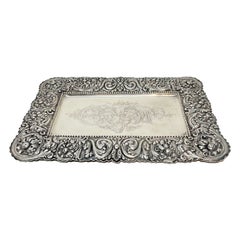Antique American Sterling Silver Card Tray Signed "Tiffany & Co", Circa 1900's