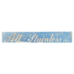 Retro 1950's Commercial Sign "All - Stainless Inc"