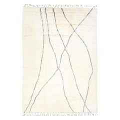 Ivory Modern Moroccan Style Handmade Tribal Pattern Room Size Wool Rug