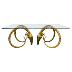 Signed 3/150 Alain Chervet Brass Ibex Dining Table