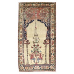 Antique 19th Century Kerman Pictorial Rug