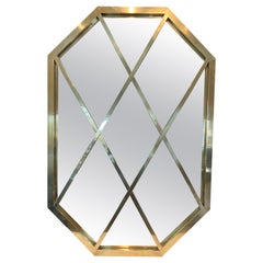 Brass Lattice Framed Modern Mirror