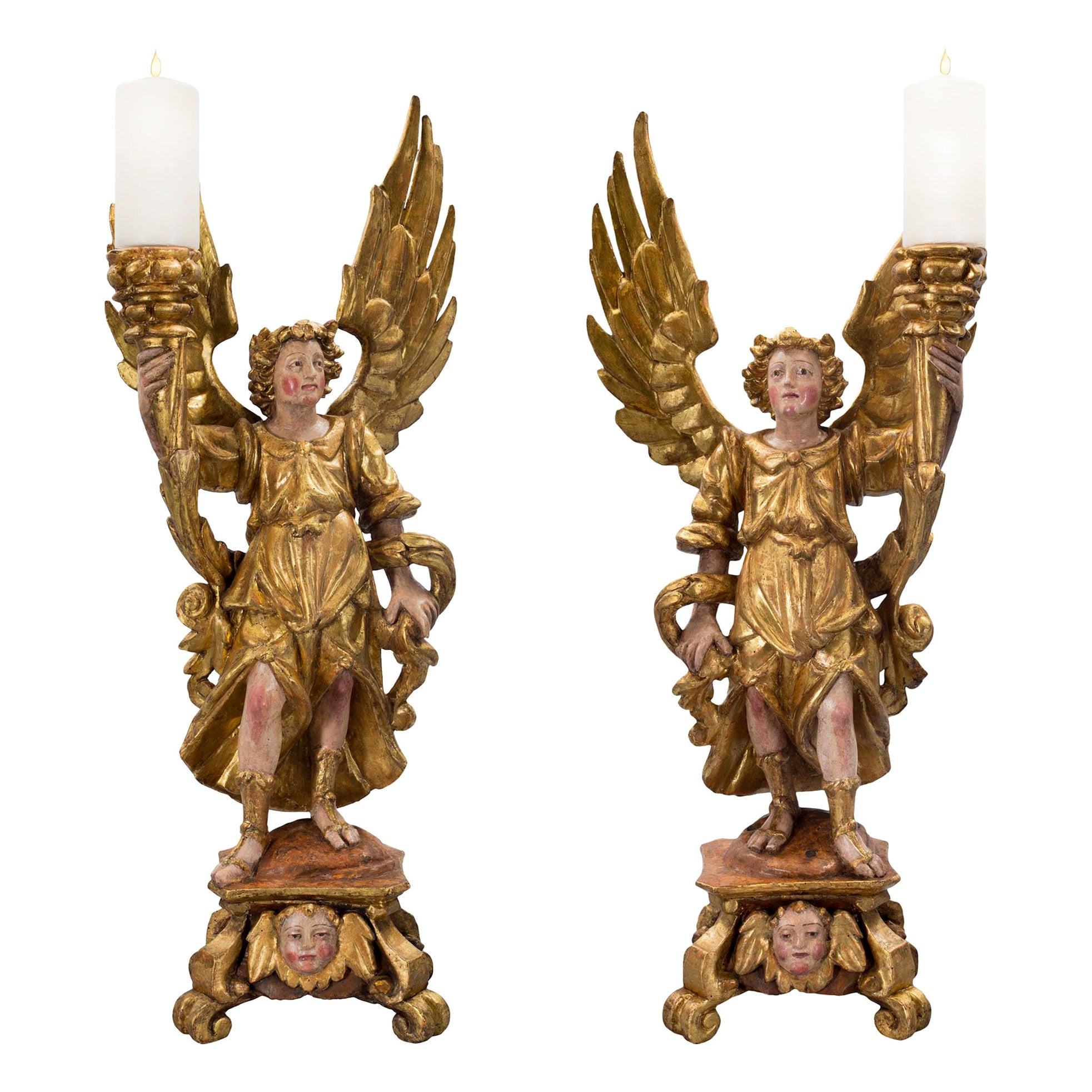  Italian 17th Century Candleholders from Northern Italy, circa 1670 For Sale