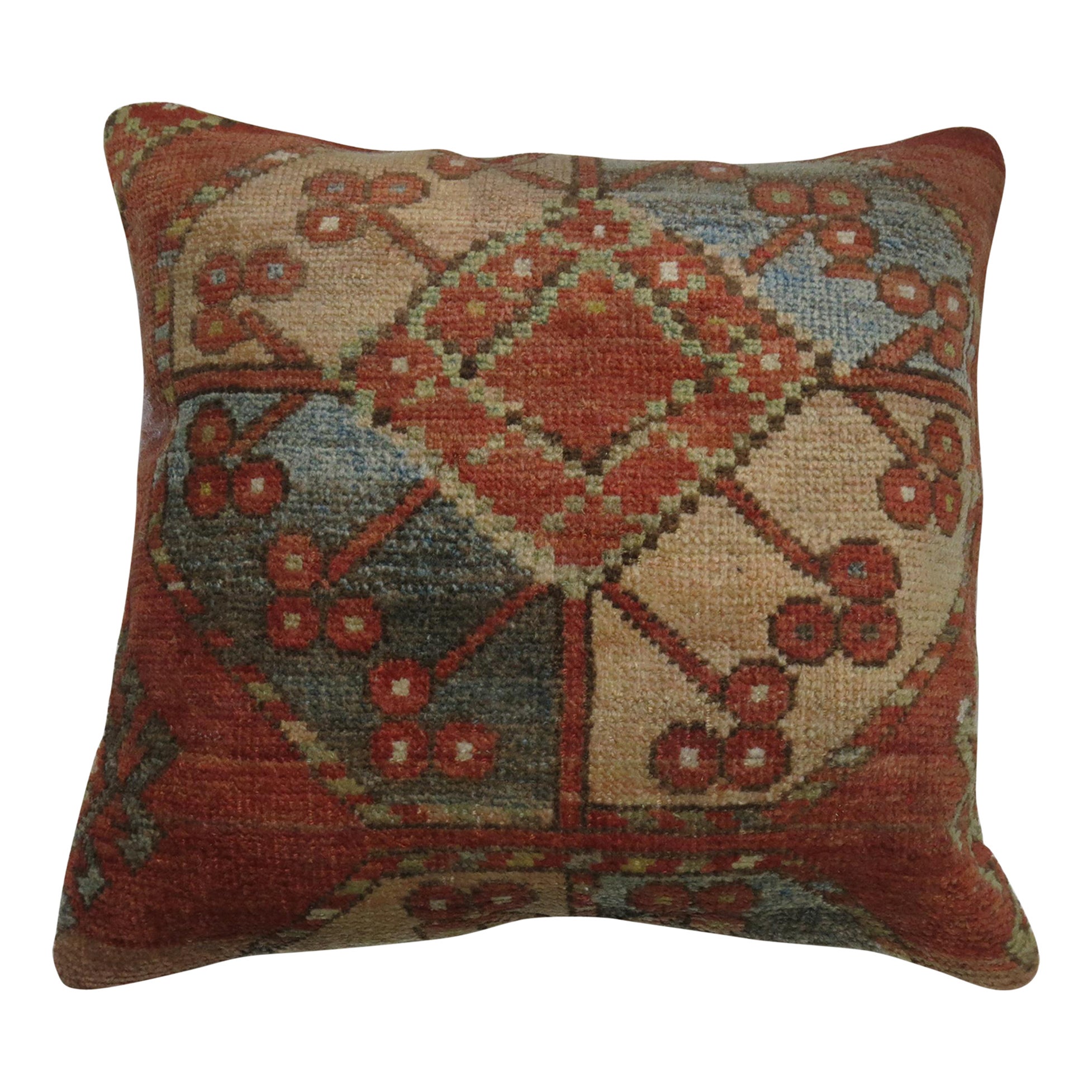 Rustic Tribal Afghan Rug Pillow