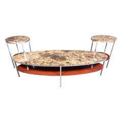 Vintage Modern Marble Coffee Table Set