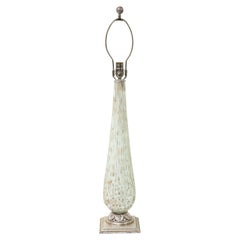 White Speckled Murano Glass Table Lamp