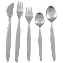 Used Focus by Gense Stainless Steel Sweden Flatware Set Service 43 Pcs Modern