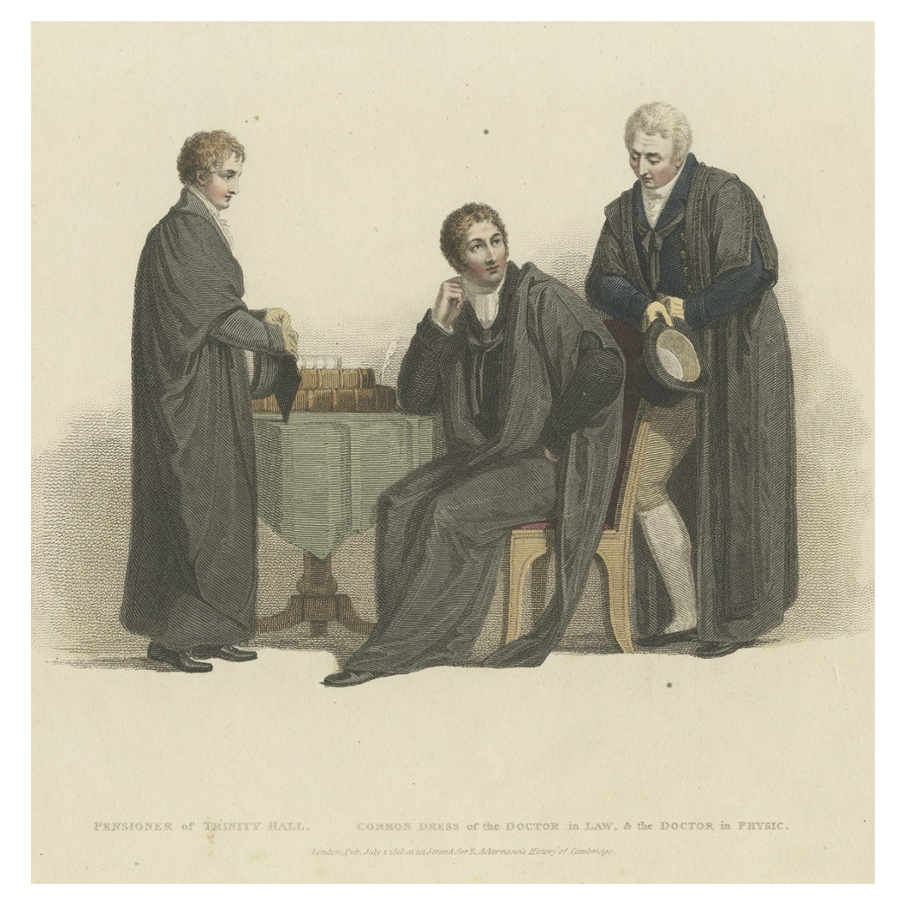 Costumes académiques ; pensionné de Trinity Hall, médecin de physique et de droit, 1815