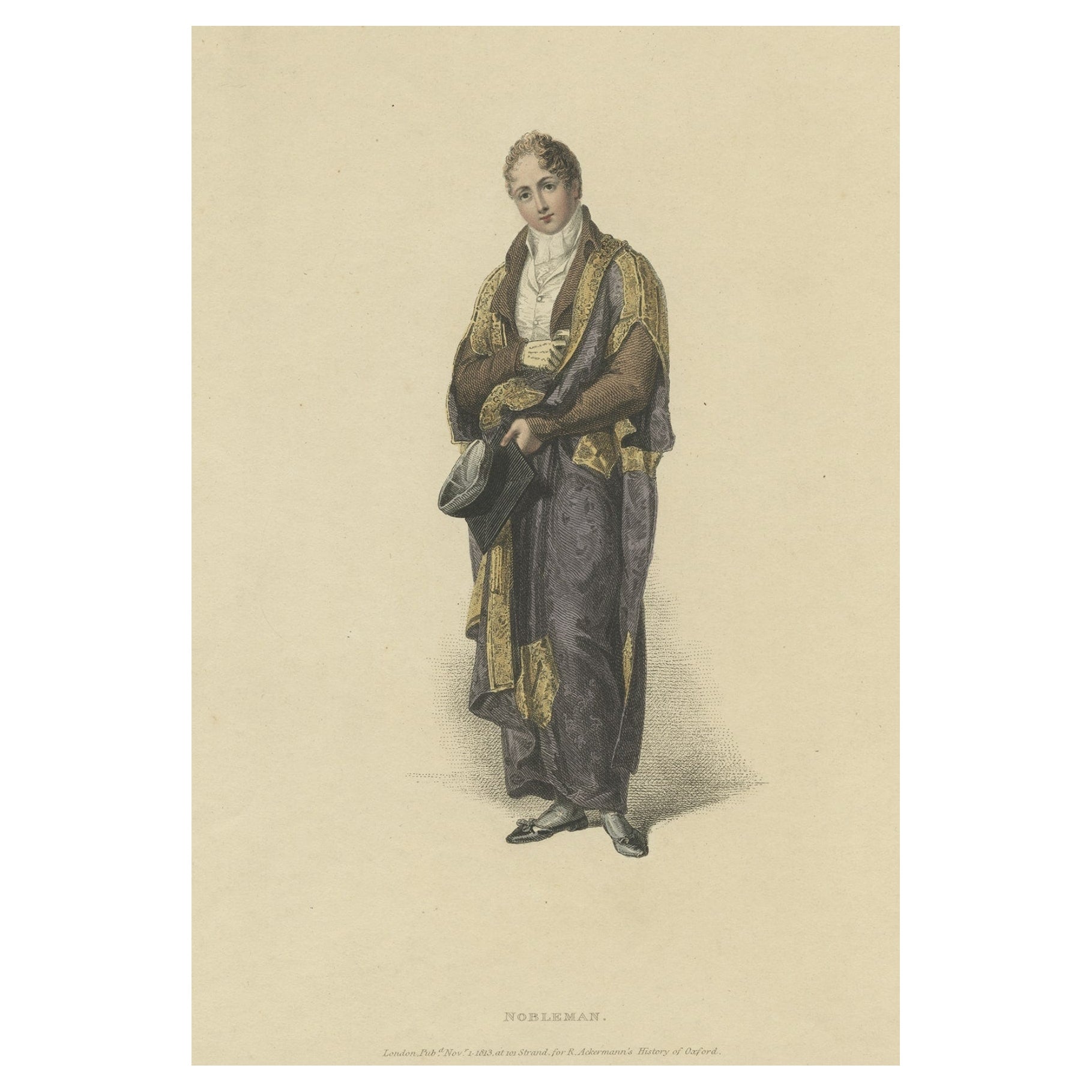 Hand-Colored Portrait of a Nobleman, Lord Belgrave, 1813 For Sale