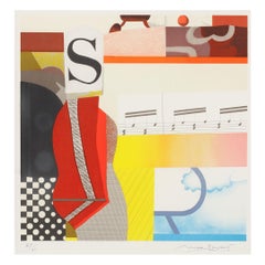 Max Papart Composition with the Letter S Color Lithograph
