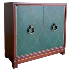 Vintage Tommi Parzinger Leather Front Cabinet for Charak Modern