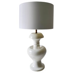 Large White Mid Century American Table Lamp