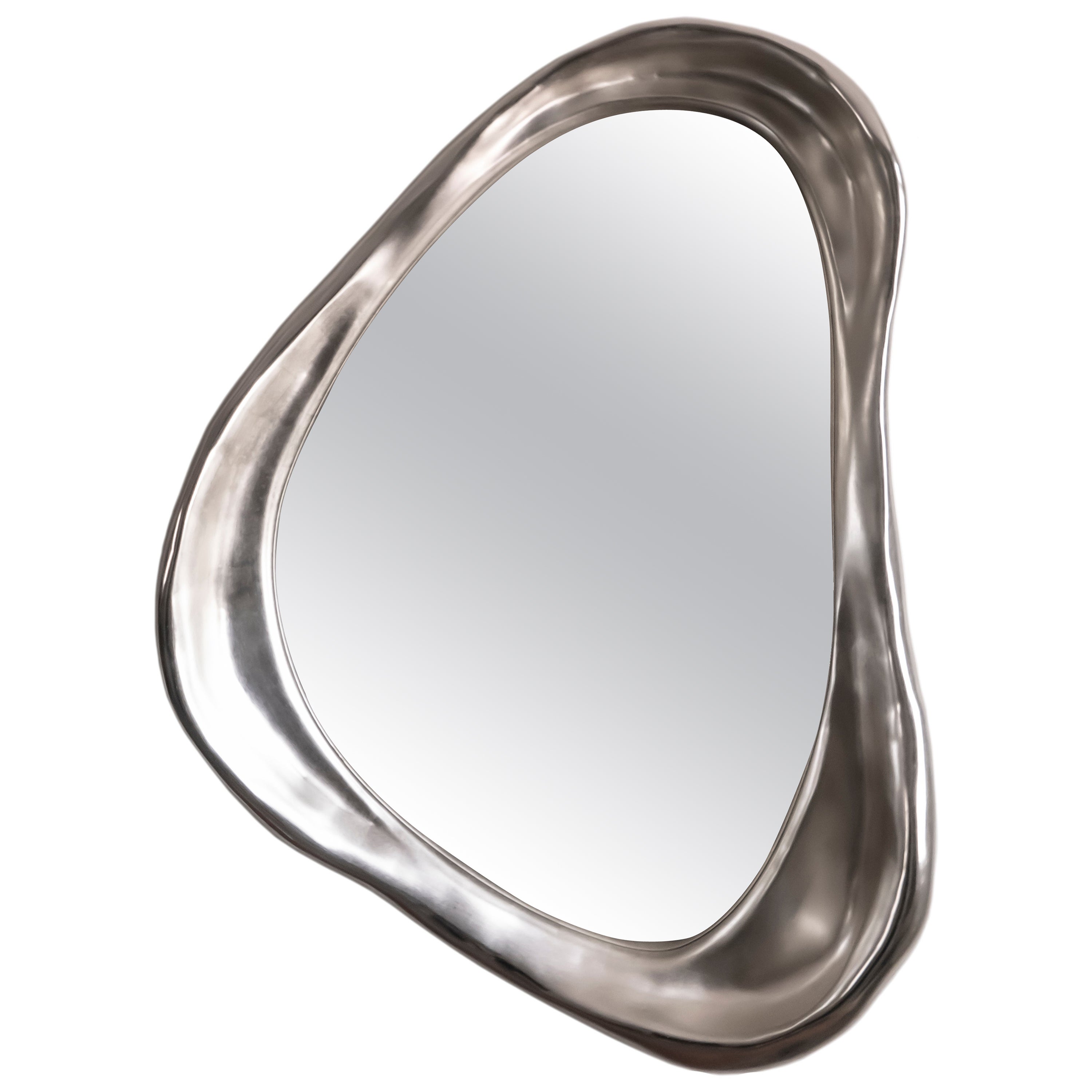 Three One Four Studio, "Magallana" Mirror, Gilded in White Gold, Large For Sale