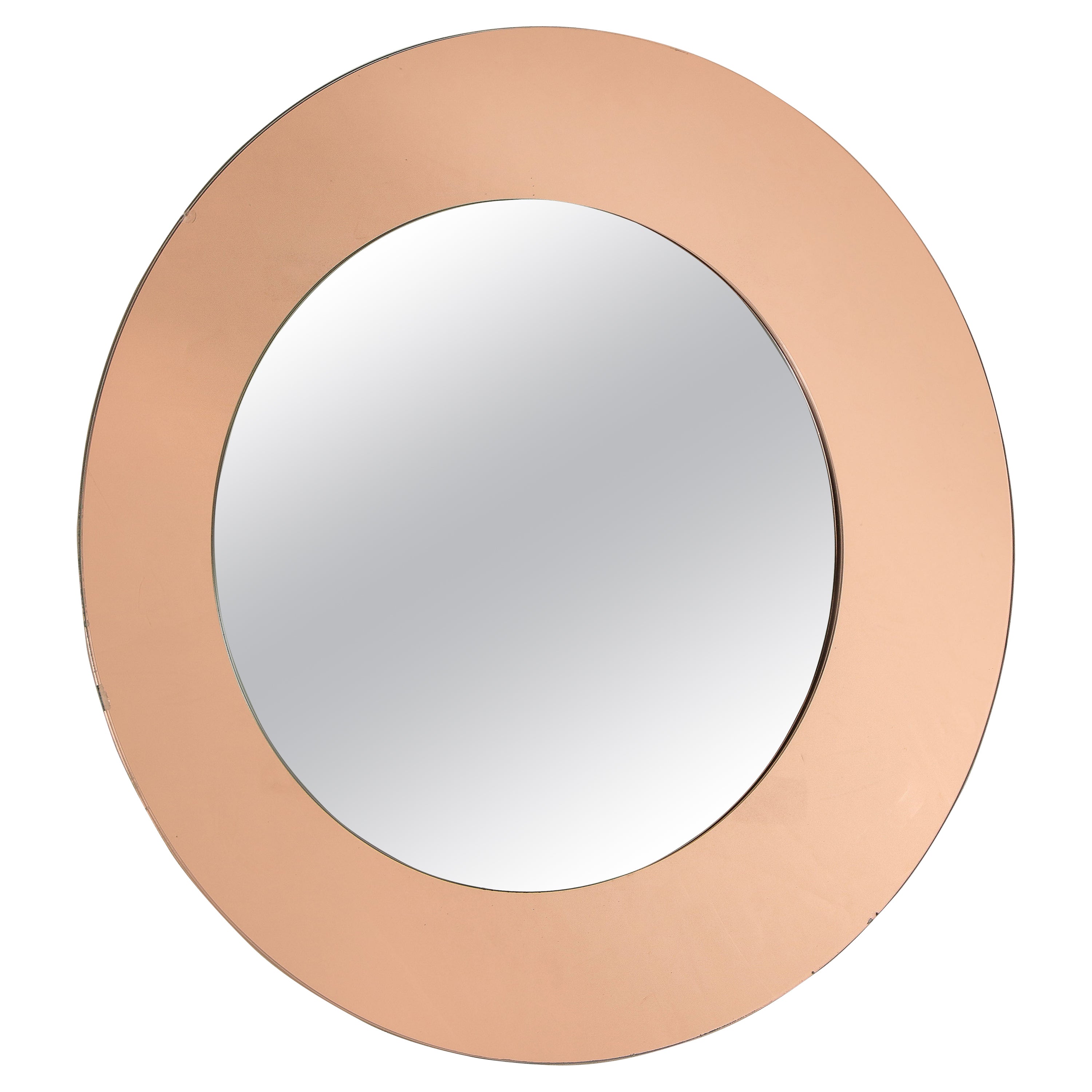 Large Round Copper Mirror. For Sale at 1stDibs