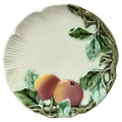 Small German Majolica Apples Plate Circa 1900