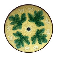 German Majolica Leaves Plate, Circa 1900