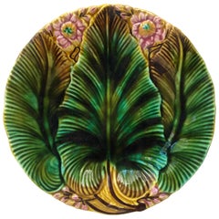 Majolica Palm Leaf Plate Villeroy & Boch, circa 1890