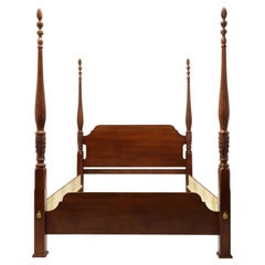 Retro Traditional Style Four Post Rice Carved Queen Bed