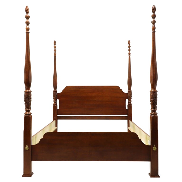 Four Post Rice Carved Queen Bed, 4 Post Bed Frame Queen