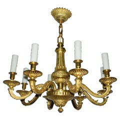 Louis XVI Style Gilt Bronze Chandelier with 8 Lights