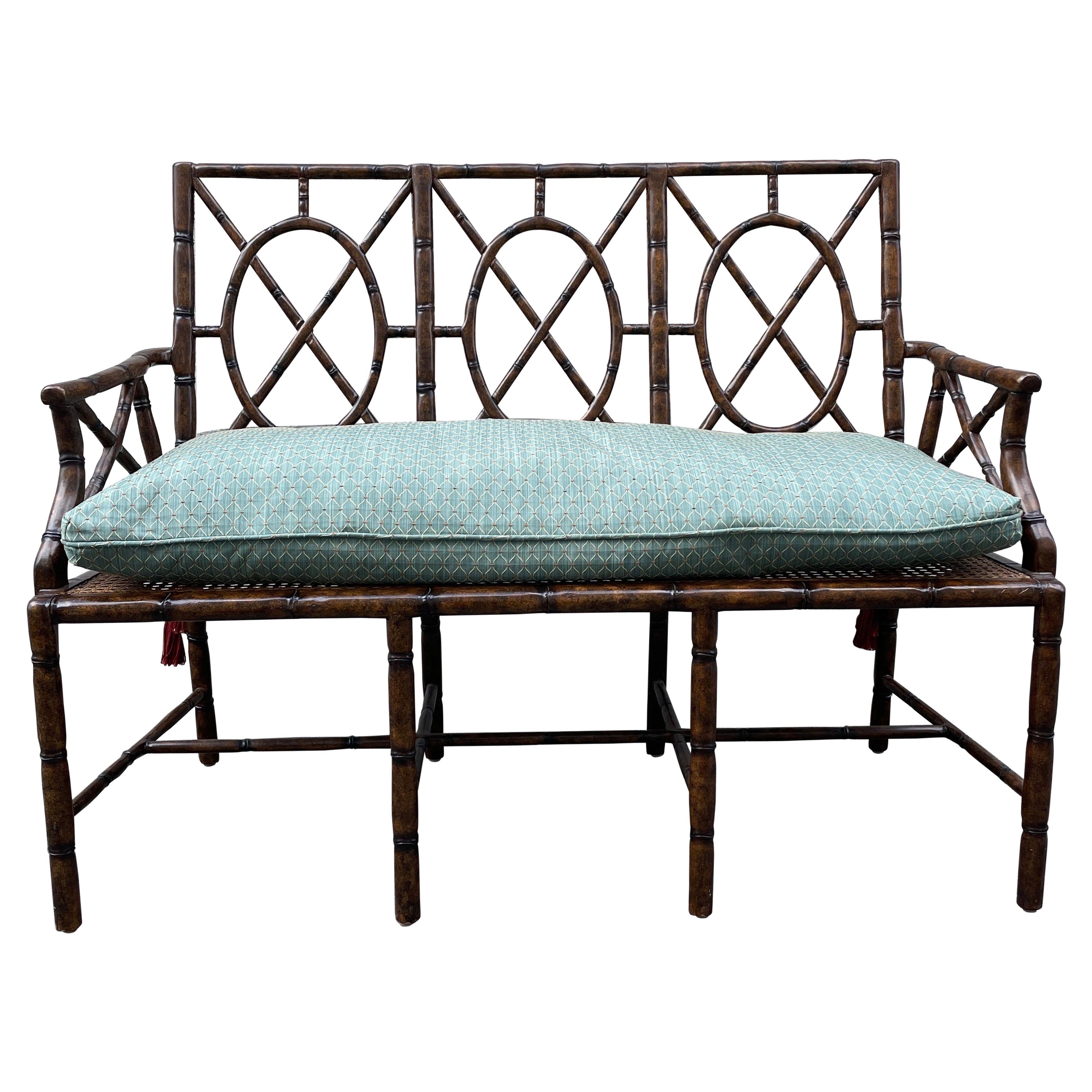 Chinoiserie Faux Bamboo Loveseat