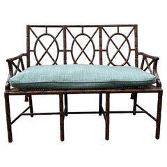 Vintage Chinoiserie Faux Bamboo Loveseat