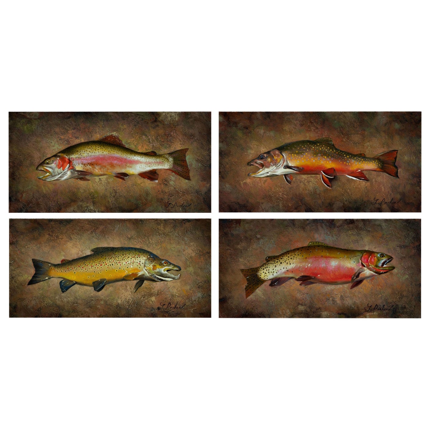 Trout Collection Original Oil Paintings by Greg Parker For Sale
