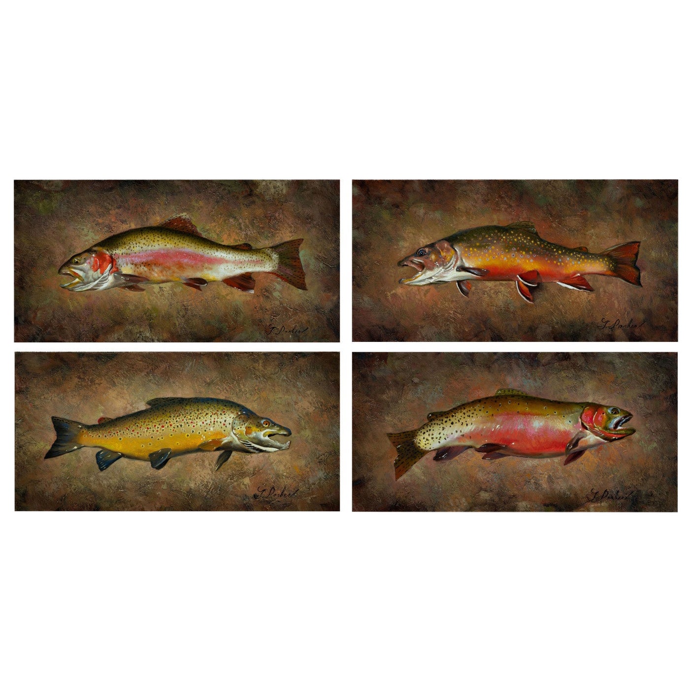 Trout Collection, Original-Ölgemälde von Greg Parker