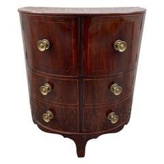 Antique English Demi Lune Cabinet / Dry Bar