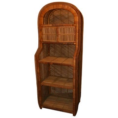 Round Top Reed and Wicker Etagere