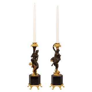 Pair of Early 19th Century French Rococo Style Carved and Painted ...