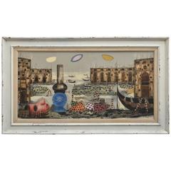 Signed Italian Surrealist Painting by T. Raito 3
