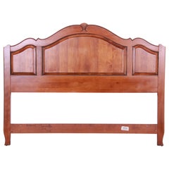 Vintage Ethan Allen French Provincial Carved Maple Queen Size Headboard