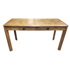 Vintage Lane Virginia Burl Walnut Modern Writing Desk Table, Circa 1970s