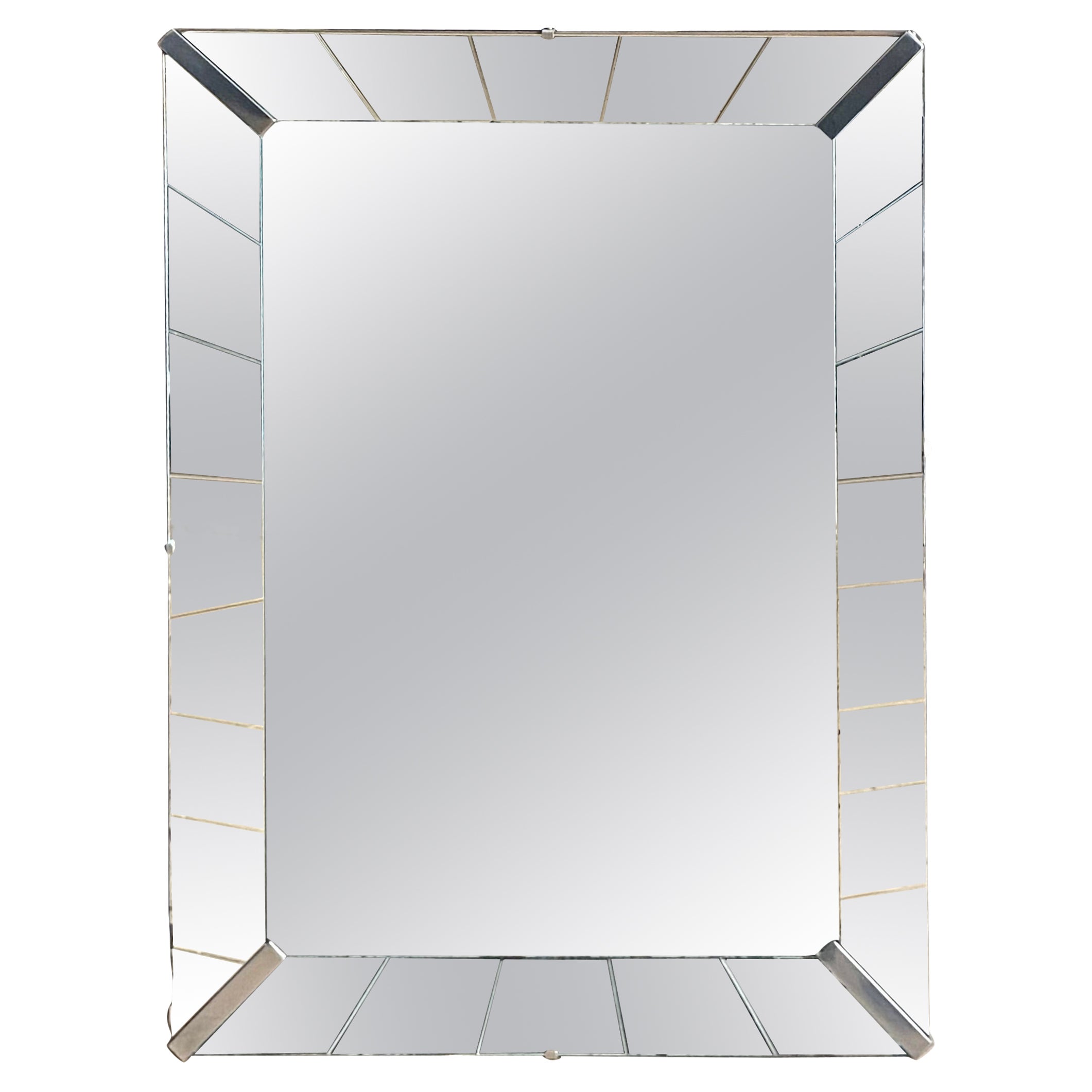 Art Deco Etched Shadow Box Wall Mirror