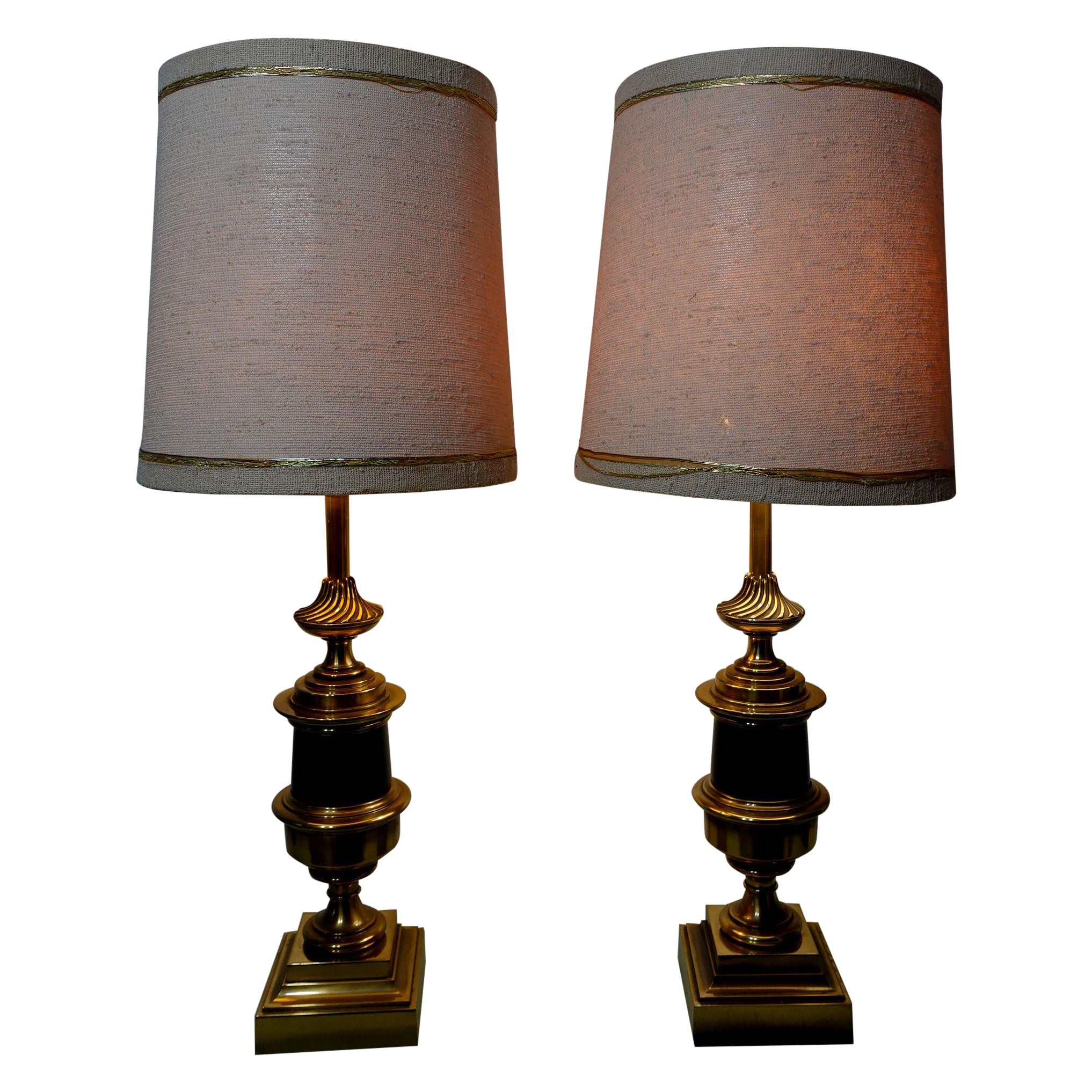 Pair of 1940's Stiffel Urn Table Lamps For Sale